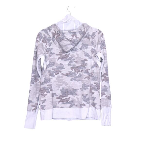 ATHLETA Triumph Printed Hoodie Grey Gypsum Camo Zip Up Stretch Active Women's M - Picture 2 of 14